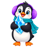 Kuschelpinguin mit Eiskristall