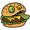 Cheeky Burger Maskottchen-Tee