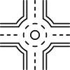 Kreisverkehrsstraßenlinie Symbol