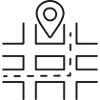 GPS-Straßenkarten-Linien-Symbol