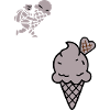 Schoko Eiswaffel Herz Icon