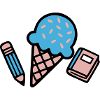 Eiscreme Buch Stift Icon