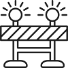 Straßenbau-Warnlinie Symbol