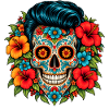 Flower Skull – Rockabilly Sugar Skull