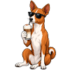 Basenji mit Latte Macchiato