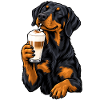Beauceron mit Latte Macchiato