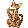 Bengalkatze mit Latte Macchiato