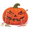 Halloween-Kürbis in Strickoptik.