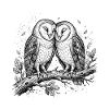 Nachtaktive Eulen in Neon-Tinte