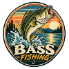 Barschfischen Sunrise Round Patch