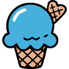 Blaue Eiscreme Waffel Icon