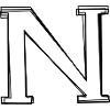 Buchstabe N handgezeichnet