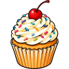 Kirschen Cupcake mit Streuseln
