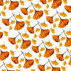 Ginkgo Blätter, herbstmuster
