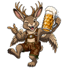 Wolpertinger Lederhose Bierkrug