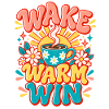  Aufwachen Warm Gewinnen Retro Kaffeetasse