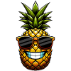 Ananas mit Sonnenbrille