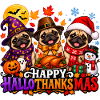 Niedlicher Mops, Halloween, Erntedankfest
