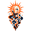 Abstrakte Sonne – Retro Cosmic Design