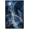 Mondbogen Pferd am Wasserfall