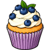 Blaubeer Cupcake Illustration