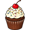 Kirsche und Streusel Cupcake