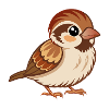 Glücklicher Baby-Spatz