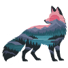 Wolfsilhouette mit Naturpanorama