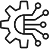 KI-Technologie Zahnrad-Symbol