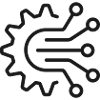 KI-Automatisierungsschaltkreis-Zahnrad-Symbol