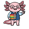 Süßer Axolotl-Lehrer Lustiges Kawaii-Wassertier
