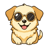 Kawaii Hund mit Sonnenbrille