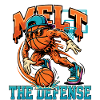Basketball-Monster gegen Defense