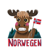 Norwegischer Elch mit Flagge