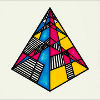 Abstrakte bunte Pyramide