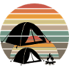 Camping Retro Sonnenuntergang