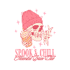 Spook & Chill – Rosa Skelett mit Kaffee