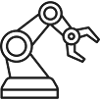 KI-Roboter-Armlinien-Symbol