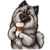 Wolfsspitz mit Latte Macchiato