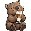 Wombat mit Latte Macchiato