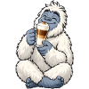 Yeti mit Latte Macchiato