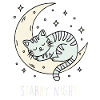 Mondkatze im Sternenhimmel