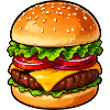Kunterbunter Hamburger Cartoon