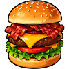 Hamburger Pop-Art Cartoon