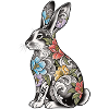 Florales Tattoo-Häschenmotiv