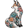 Mondfuchs mit Blumen-Tattoo