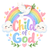 Kind Gottes Regenbogen Kunst