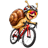 Schnecke auf dem Fahrrad