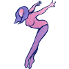Pink-Lila-Silhouette-Tänzer