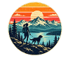 Wandern mit Hund – Wanderin Berge Retro
